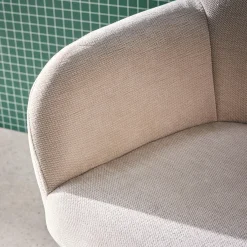 Sedia da ufficio con ruote regolabile in metallo e tessuto