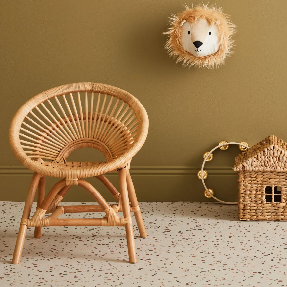 Sedia per bambini in rattan