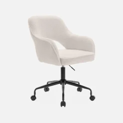 Sedia da ufficio bouclé con rotelle