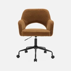 Sedia da ufficio bouclé con rotelle