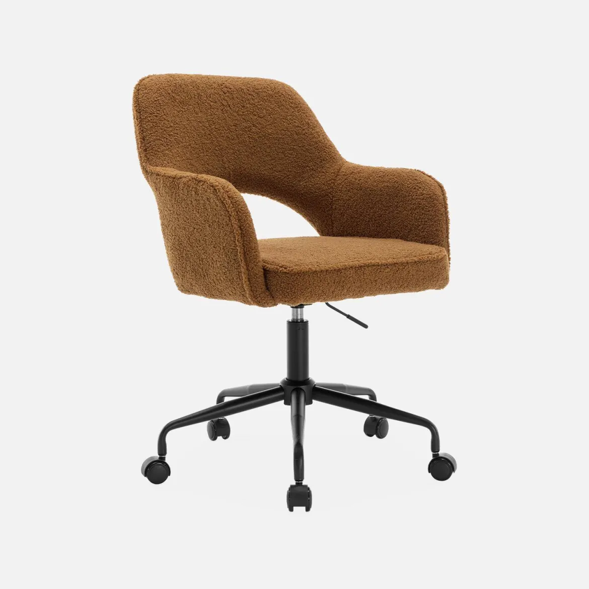 Sedia da ufficio bouclé con rotelle