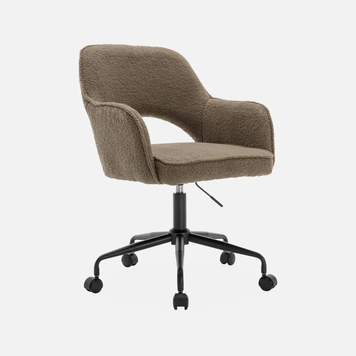 Sedia da ufficio bouclé con rotelle