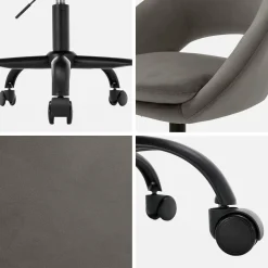 Sedia da ufficio con rotelle in velluto