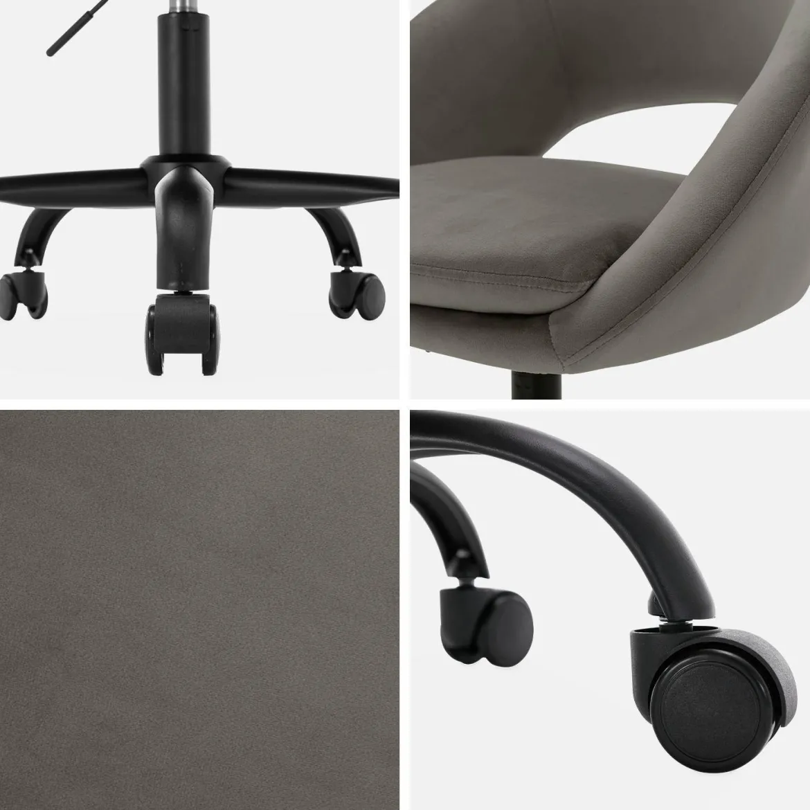 Sedia da ufficio con rotelle in velluto