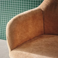 Sedia da ufficio con ruote regolabile in metallo e tessuto