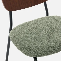 Sedie bouclé struttura in legno con gambe in metallo, set 2
