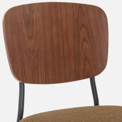 Sedie bouclé struttura in legno con gambe in metallo, set 2