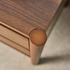 Set 2 comodini decoro legno 2 cassetti