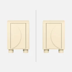 Set 2 comodini effetto legno di mango 1 anta reversibile