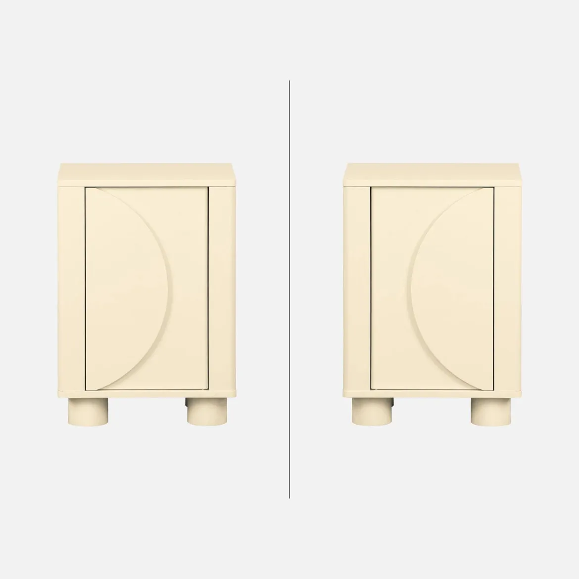 Set 2 comodini effetto legno di mango 1 anta reversibile