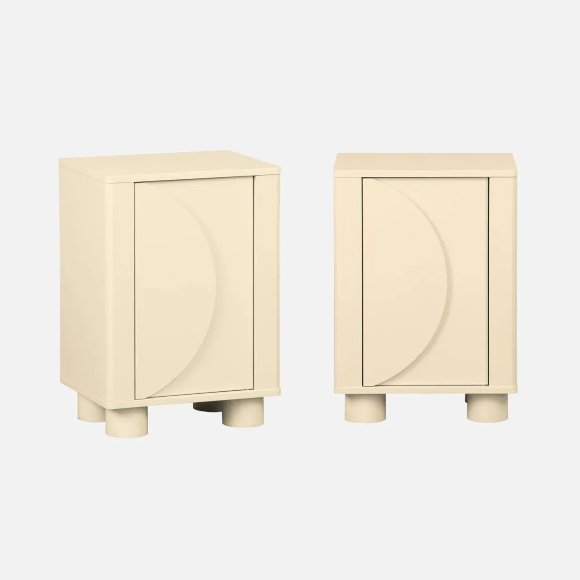 Set 2 comodini effetto legno di mango 1 anta reversibile