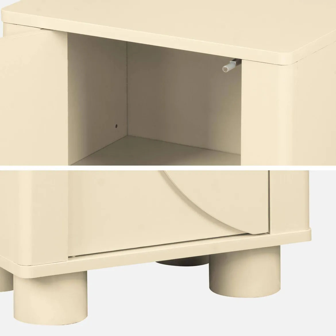 Set 2 comodini effetto legno di mango 1 anta reversibile
