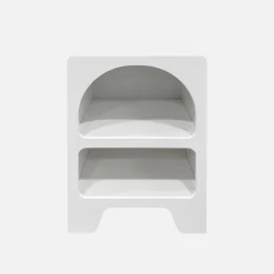 Set 2 comodini effetto legno bianco, 2 nicchie