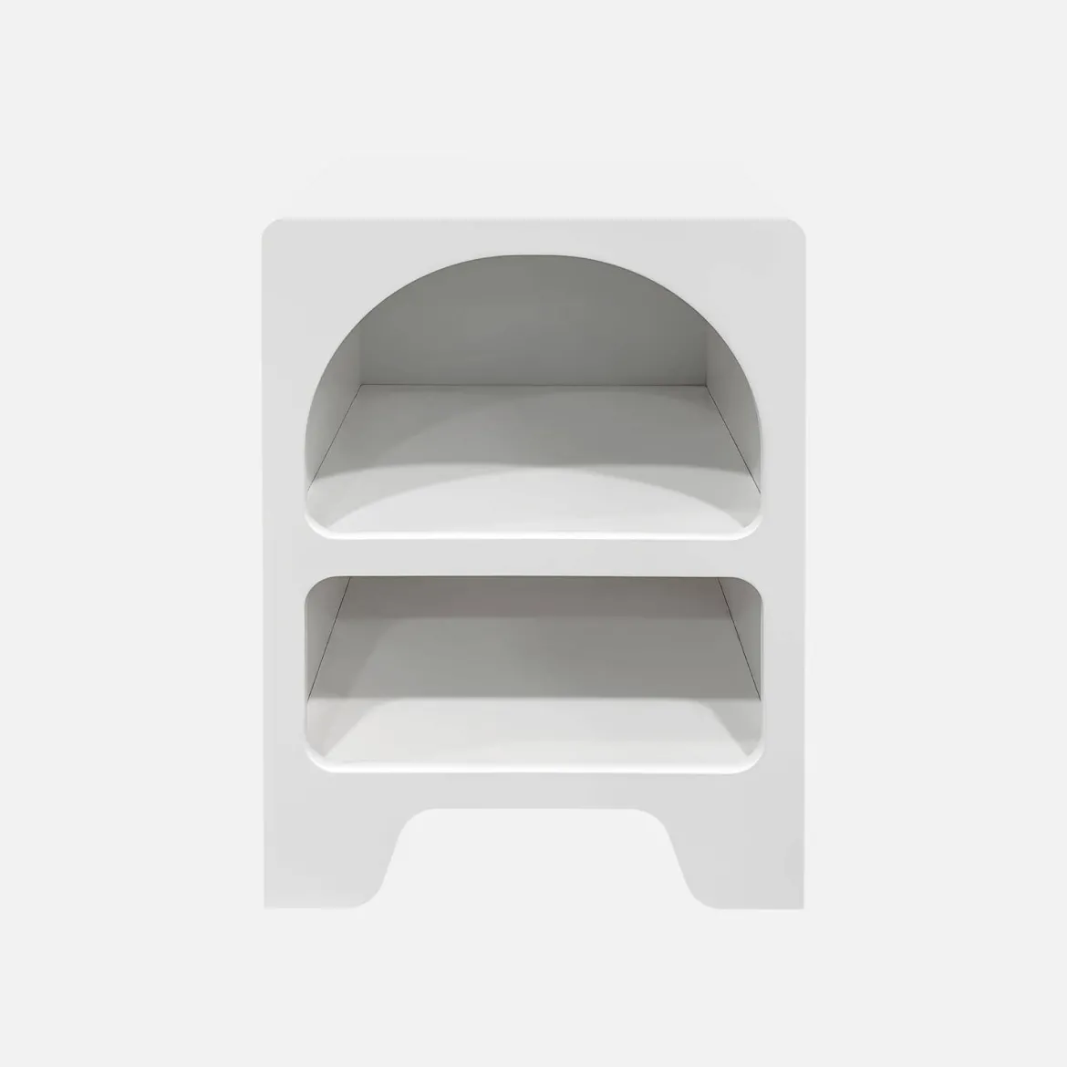 Set 2 comodini effetto legno bianco, 2 nicchie