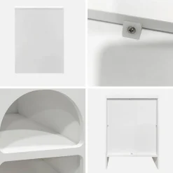 Set 2 comodini effetto legno bianco, 2 nicchie