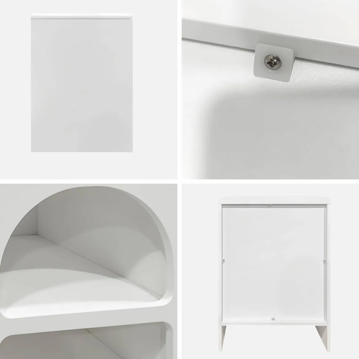 Set 2 comodini effetto legno bianco, 2 nicchie