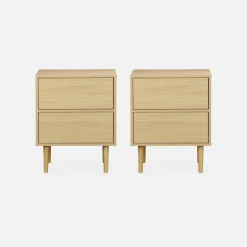 Set 2 comodini effetto legno naturale