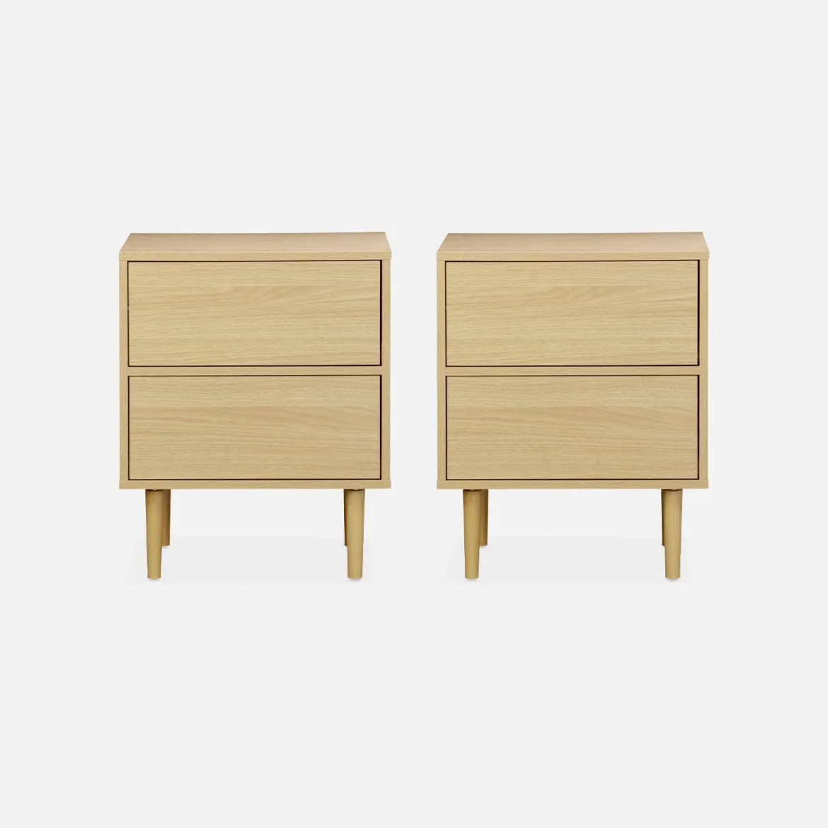 Set 2 comodini effetto legno naturale