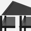 Set 2 comodini in metallo nero con ripiano