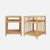 Set 2 comodini in rattan 1 vano portaoggetti