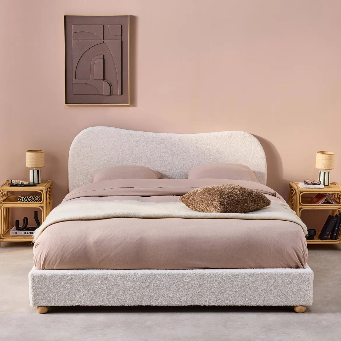 Set 2 comodini in rattan 1 vano portaoggetti