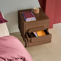 Set 2 comodini vintage effetto legno 2 cassetti