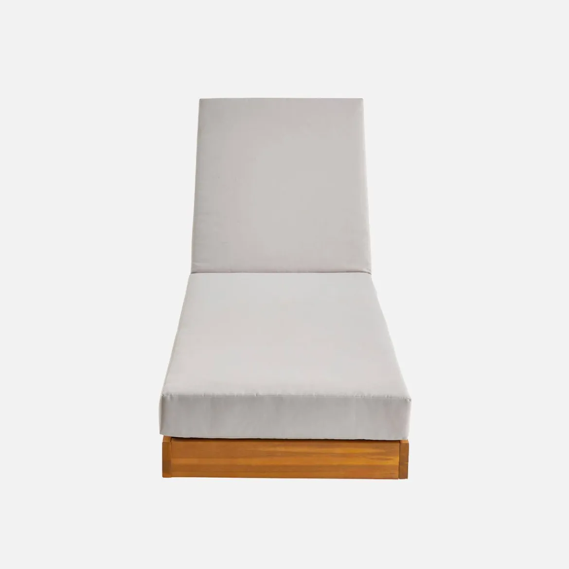 Set 2 lettini prendisole in acacia e poliestere multiposizione con ruote