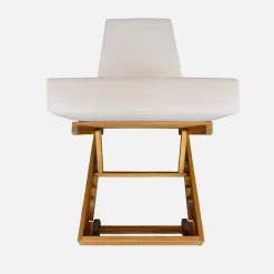 Set 2 lettini prendisole in acacia e poliestere multiposizione con ruote