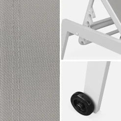 Set 2 lettini prendisole in alluminio e textilene multiposizione