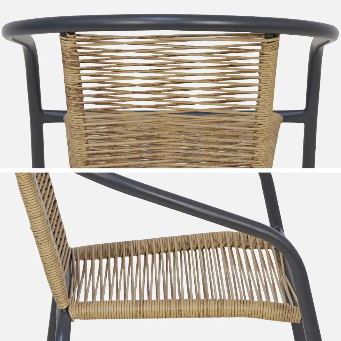 Set 4 poltrone da giardino in resina naturale