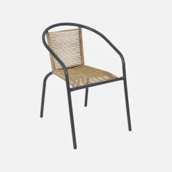 Set 4 poltrone da giardino in resina naturale