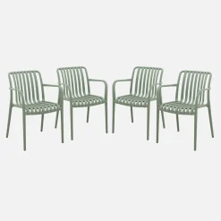 Set 4 poltrone da giardino in plastica