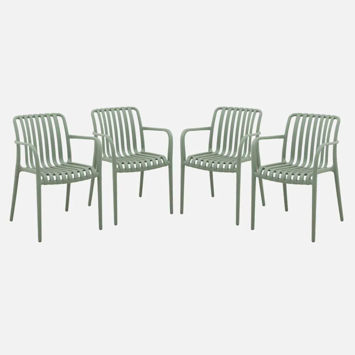 Set 4 poltrone da giardino in plastica