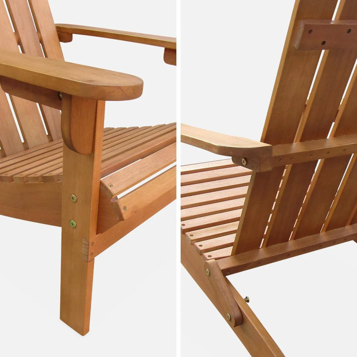 Set 2 poltrone da giardino in legno