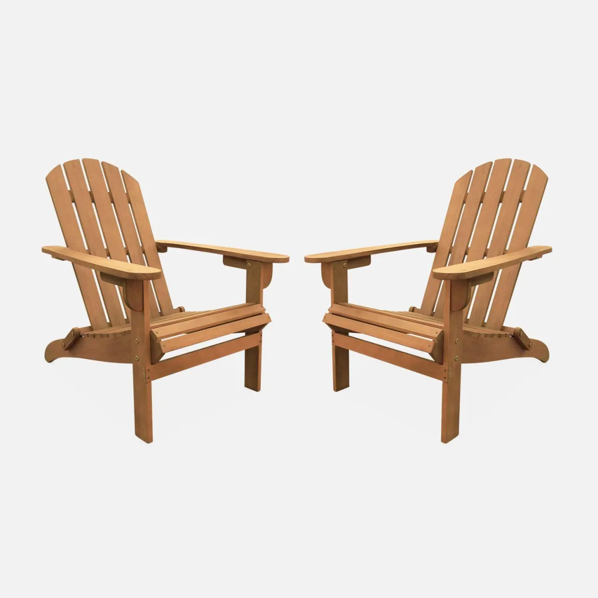 Set 2 poltrone da giardino in legno