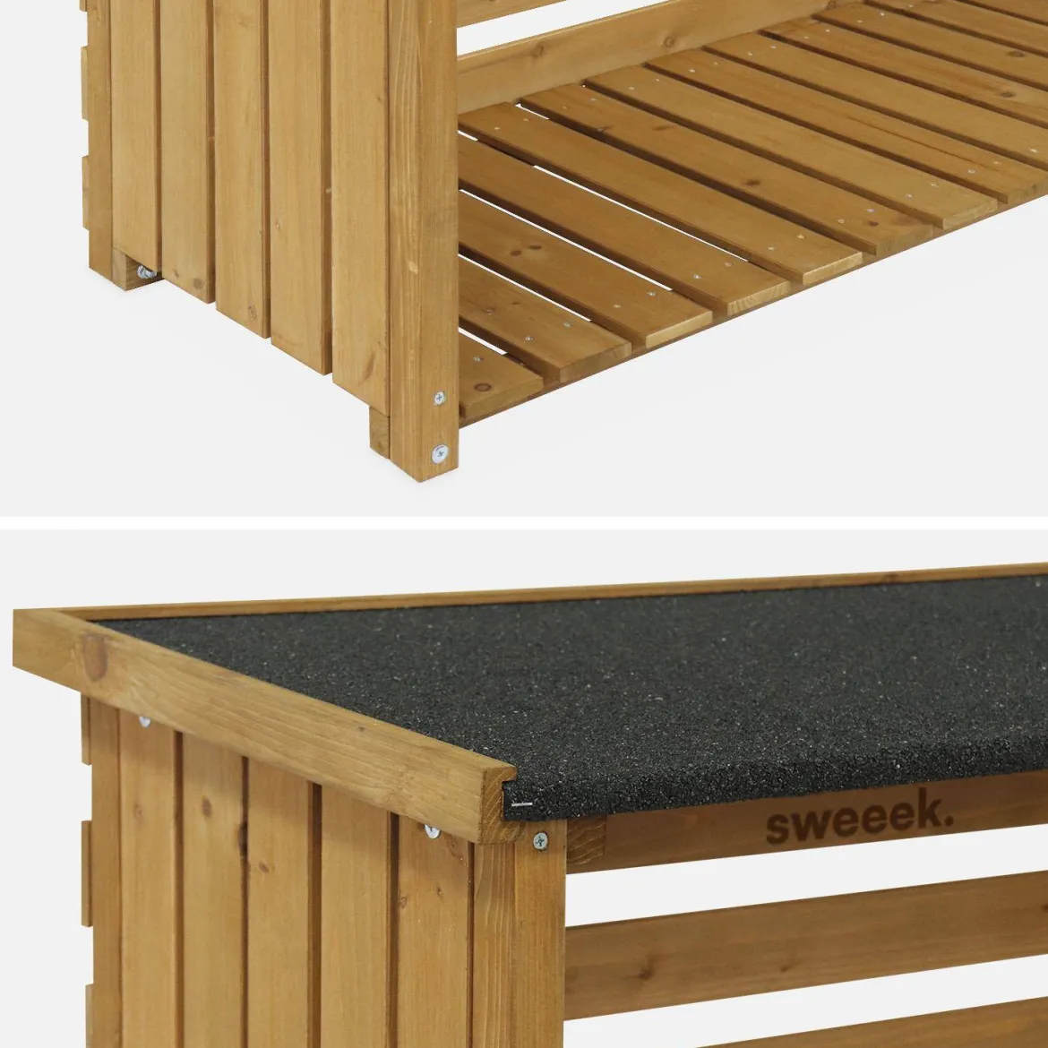 Set 2 portalegna in legno di abete