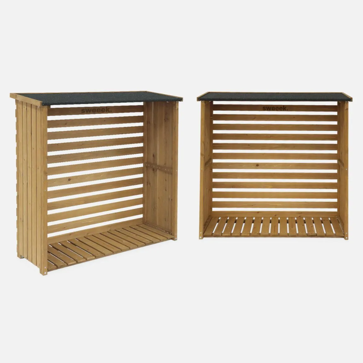 Set 2 portalegna in legno di abete
