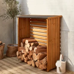 Set 2 portalegna in legno di abete