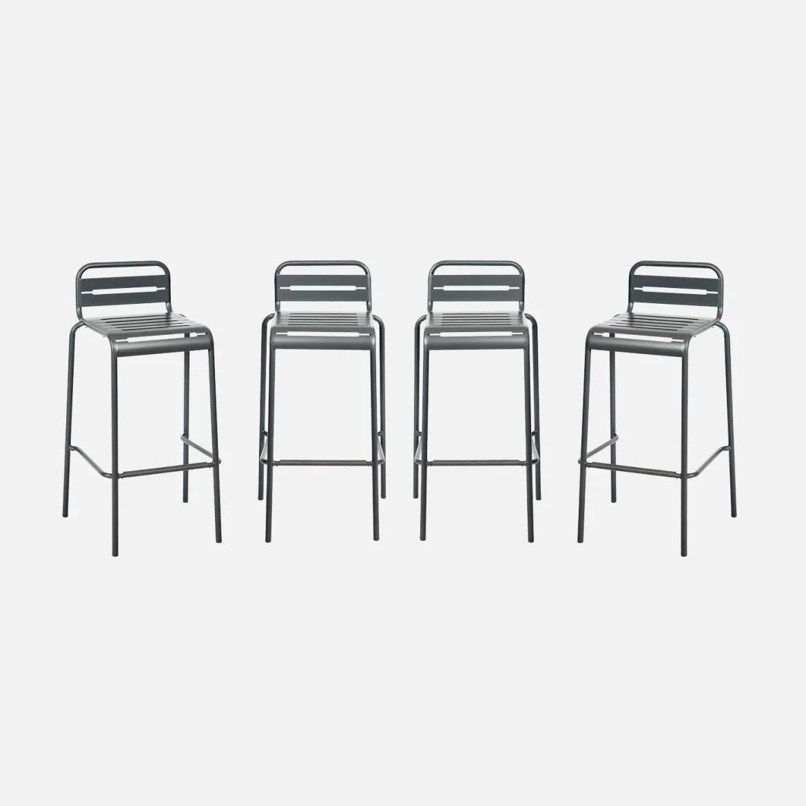 Set 4 sedie alte bistrot in acciaio