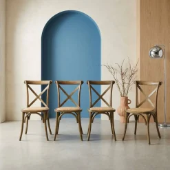 Set 4 sedie da bistrot vintage in legno