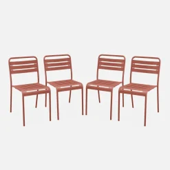 Set 4 sedie da giardino bistrot in acciaio