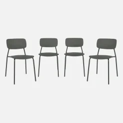 Set 4 sedie da giardino impilabili in acciaio e plastica