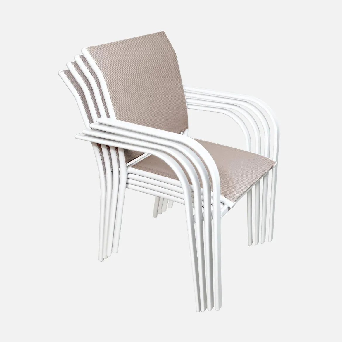 Set 4 sedie da giardino in alluminio e textilene