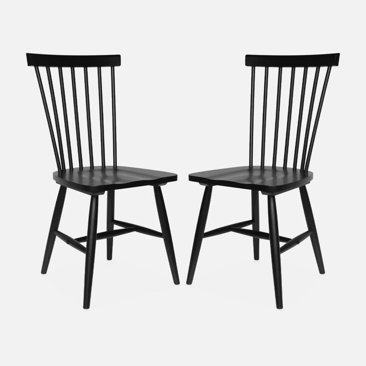 Set 2 sedie da pranzo in legno, impilabili stile vintage