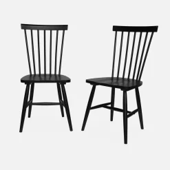 Set 2 sedie da pranzo in legno, impilabili stile vintage