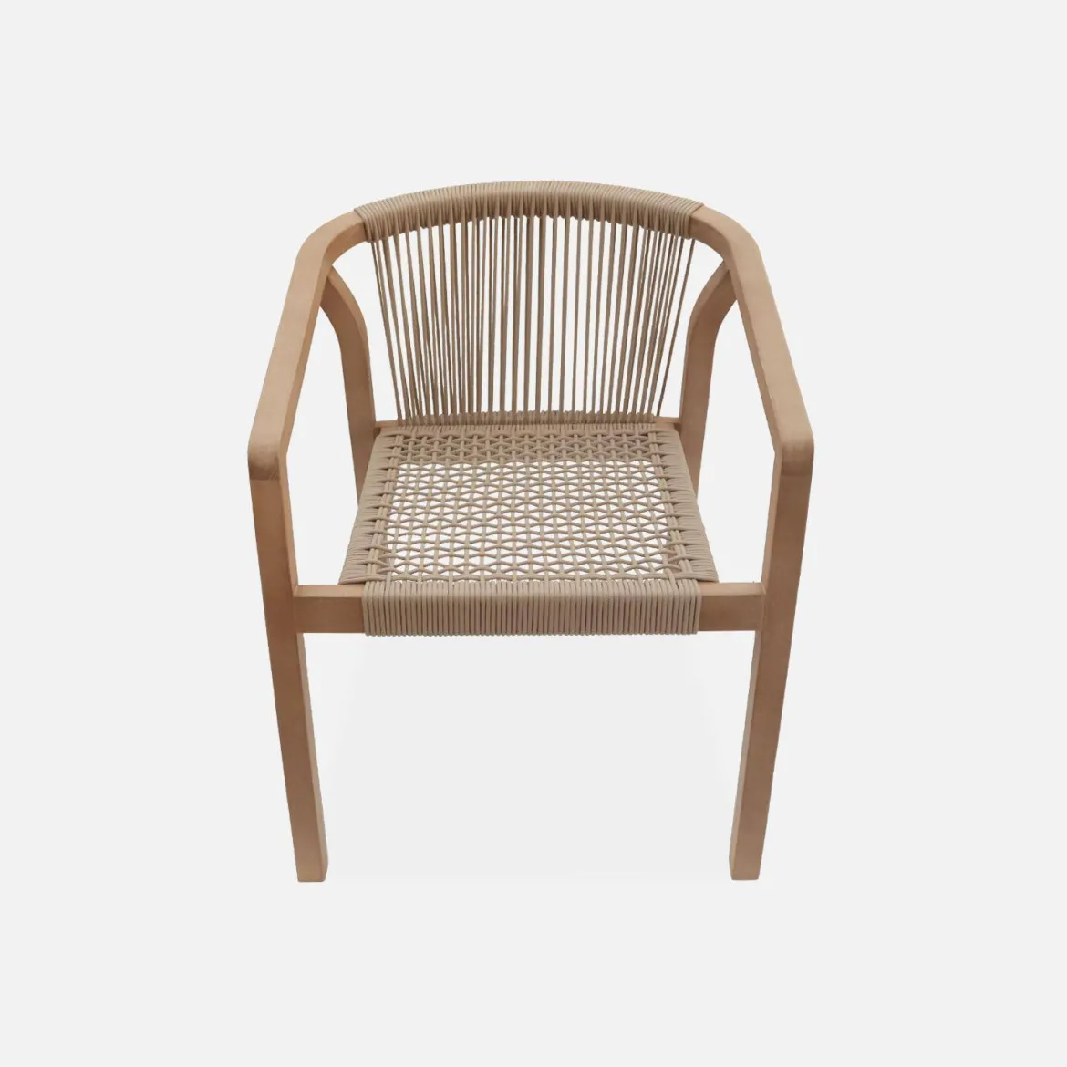 Set 2 sedie impilabili in legno e corda