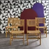 Set 4 sedie in canna e legno