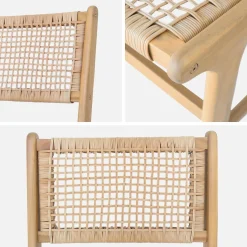 Set 4 sedie in canna e legno