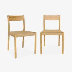 Set 2 sedie in legno e corda