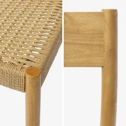 Set 2 sedie in legno e corda
